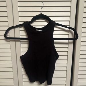 Black Halter Crop Top